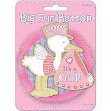 It's A Girl Big Fun Button