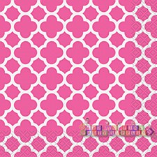 Hot Pink Quatrefoil Lunch Napkins Hot Pink Quatrefoil Lunch Napkins