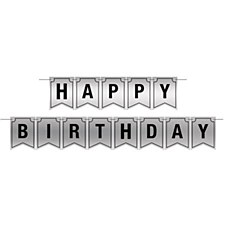 Silver Birthday Foil Streamer