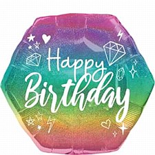 23"Sparkle Birthday Holographic Supershape
