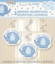 Umbrellaphants Blue Hanging Swirl Decoration