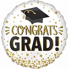 28"Gongrats Grad Gold Glitter