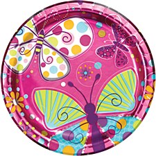 Butterfly Sparkle 9" Foil Lunch Plates, 8ct Butterfly Sparkle 9" Foil Lunch Plates, 8ct
