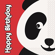 Birthday Panda Beverage Napkins 16ct