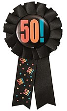 Birthday Cheer 50th Birthday Award Ribbon