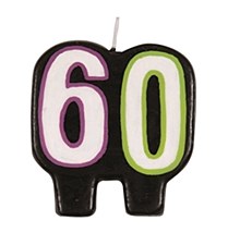 Birthday Cheer 60th Birthday Numeral Candle