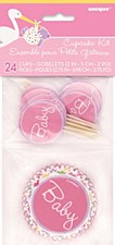 Baby Girl Stork Cupcake Kit
