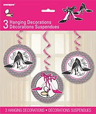 Girls Night Out Large Hanging Swirl Décor 3ct