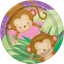 7"Baby Girl Monkey Plates