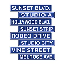 Hollywood Street Sign Cutouts, 4ct