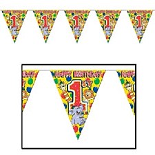 1st Birthday Carnival Pennant Banner