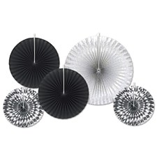 Decorative Fans Black & Silver