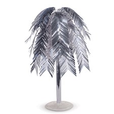 Metallic Silver Feather Cascade Centerpiece