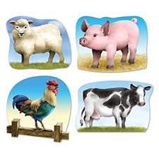 Farm Animal Cutouts, 4ct