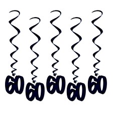 60th Black Birthday Swirls