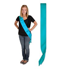 Satin Sash - Turquoise