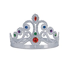 Silver Plastic Jeweled Queen's Tiara