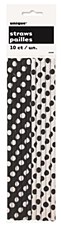 Black Polka Dots Paper Straws