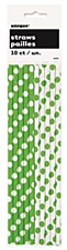 Lime Green Polka Dots Paper Straws