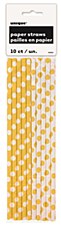 Yellow Polka Dot Paper Straws