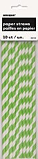 Lime Green Stripes Paper Straws