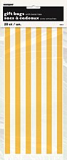 20 Yellow Stripe Cello Bags