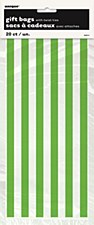 20 Lime Green Stripes Cello Bags