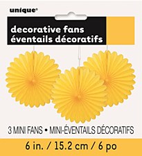 3 Mini Fans- Yellow