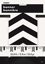 Black Paper Pennant Banner