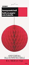 8"Ruby Red Honeycomb Ball