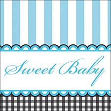 Sweet Baby Feet Blue Bev. Napkins