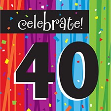 Milestone Celebrations "40" Lunch Napkins, 16ct
