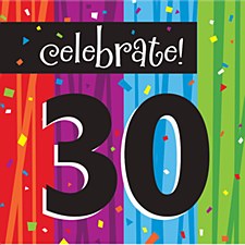Milestone Celebrations "30" Lunch Napkins, 16ct