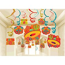 Fiesta Mega Value Pack Foil Swirl Decorations - 30ct