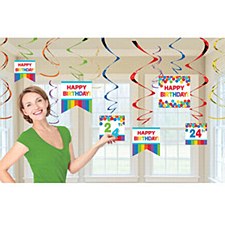 Rainbow Customizable Value Pack Foil Swirl Decorations - 12ct