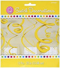 Yellow Swirl Decorations