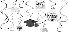 Grad Danglers White&Black Swirls