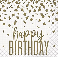 Confetti Gold Birthday Bev Napkins