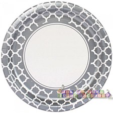 9IN Silver Quatrefoil Plates 9IN Silver Quatrefoil Plates