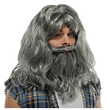 Grey Wig & Beard Set