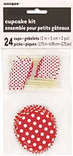 Ruby Red Dots Cupcake Kit for 24