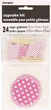 Hot Pink Dots Cupcake Kit for 24