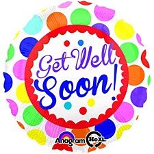 Anagram 20173 Multi-Pattern Get Well Foil Balloon 18 Multicolored