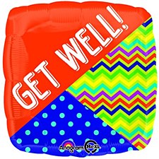 Anagram 20173 Multi-Pattern Get Well Foil Balloon 18 Multicolored
