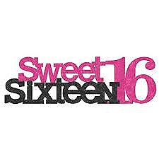 Sweet Sixteen Glitter Centerpiece