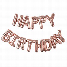 Rose Gold Happy Birthday Banner Kit