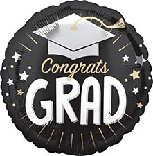 18"Congrats Grad Silver Cap