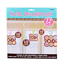 Hippie Chick Hanging Swirl Decorations