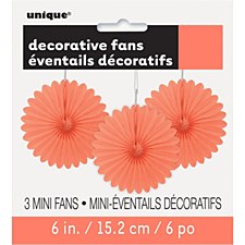 3 Mini Fans- Coral
