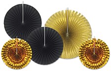 Decorative Fans Black & Gold